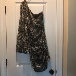 Animal Print One Shoulder dress